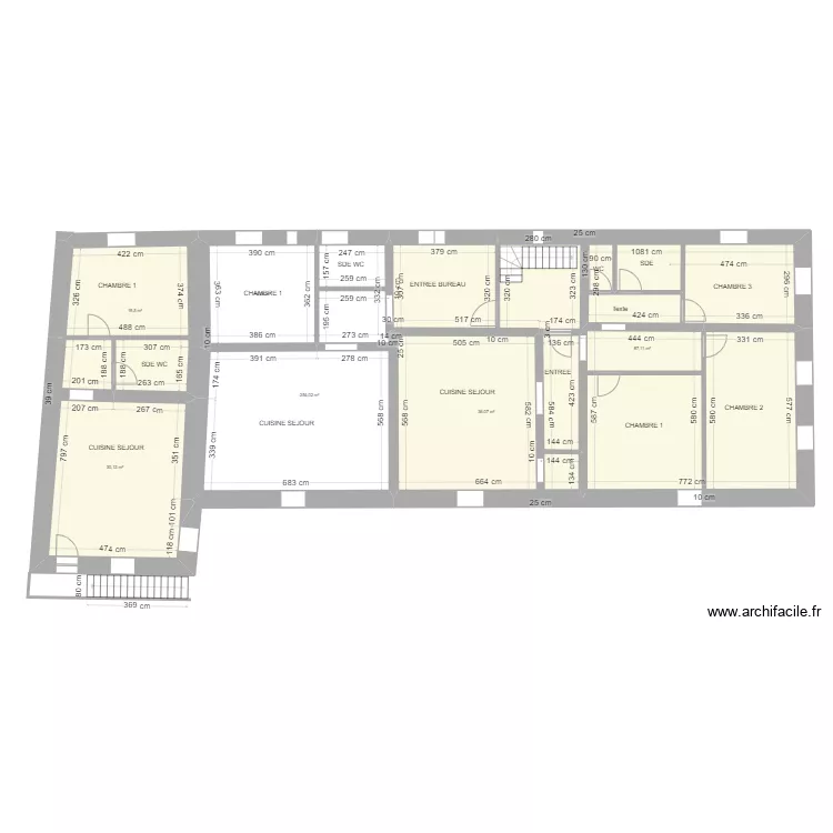 LES BRISSES PROJET  1 ETAGE. Plan de 