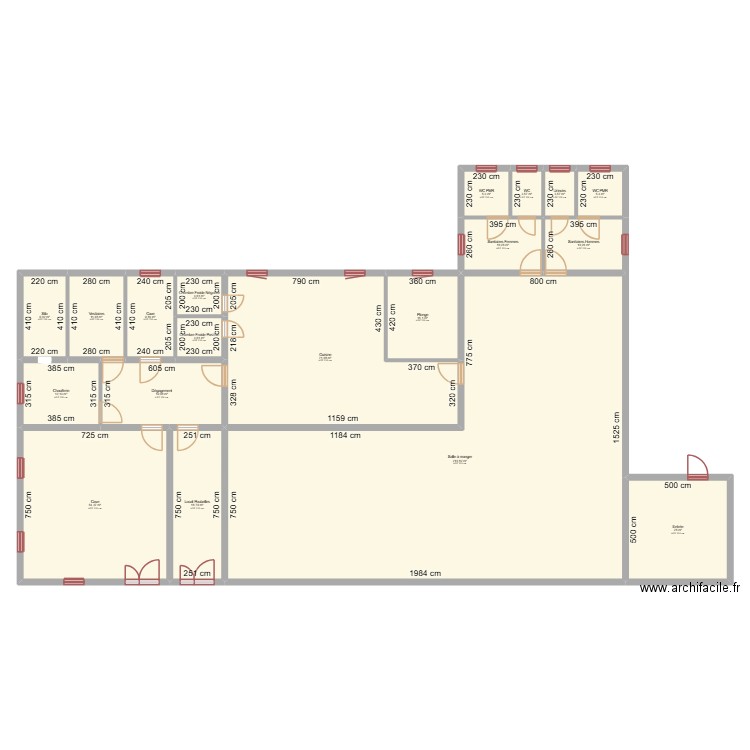 nouveau resto. Plan de 19 pièces et 504 m2
