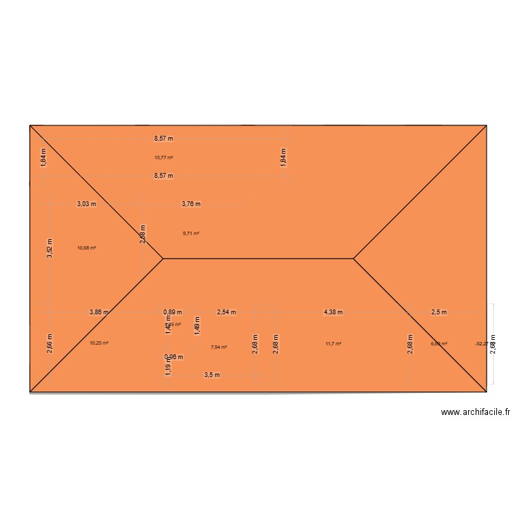 Plan pessac. Plan de 9 pièces et 74 m2