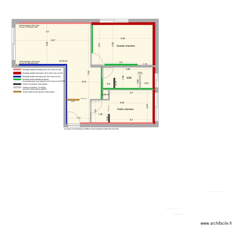 CHATEL - PLAN D'AMENAGEMENT AVEC COTES (VDef). Plan de 5 pièces et 59 m2