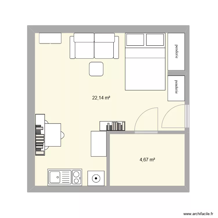Tonville. Plan de 2  et 27 m²