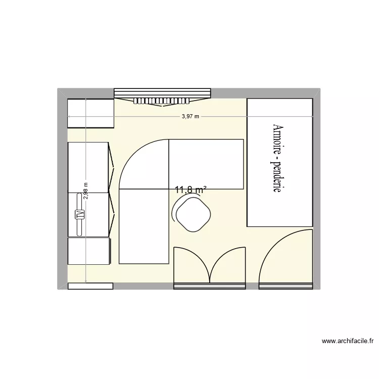Pièce 1. Plan de 1 pièce et 12 m² Pièce 1. Plan de 1 pièce et 12 m²