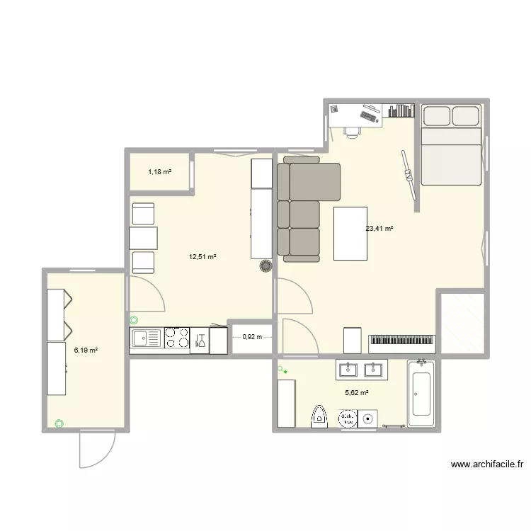 Probe. Plan de 7 Pièces et 51 m²