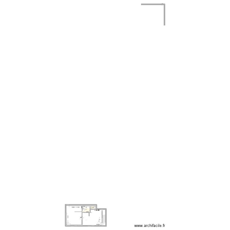 Extension. Plan de 2 pièces et 5 m2