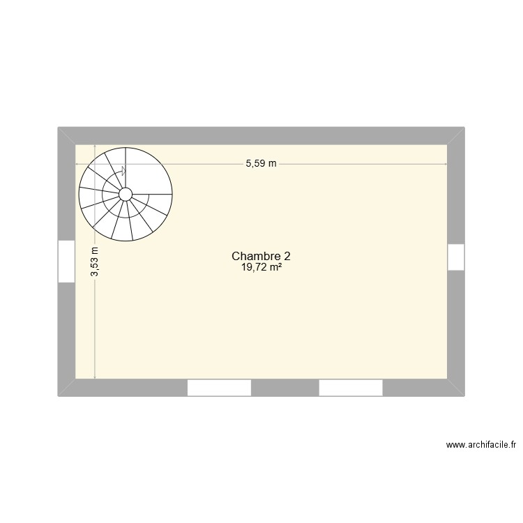 Projet étage. Plan de 1 pièce et 20 m2