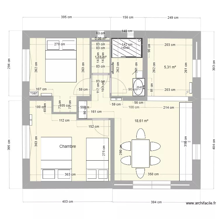 Maison Bains 140. Plan de 