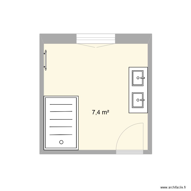 M.Defontis. Plan de 1 pièce et 7 m2