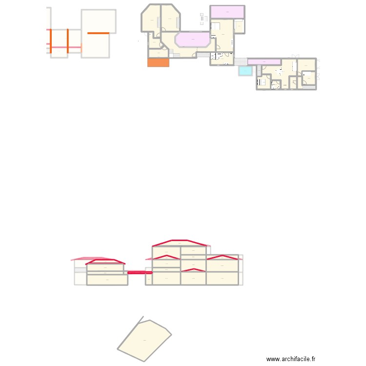 Plan 07 juillet 2025 2 appts location. Plan de 129 pièces et 2173 m2