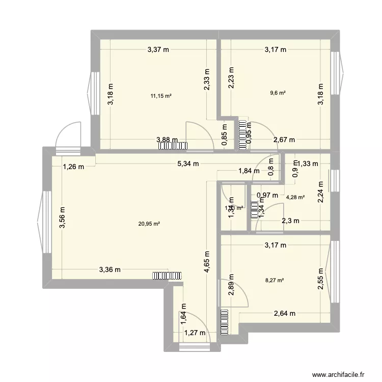 before1. Plan de 6  et 55 m²