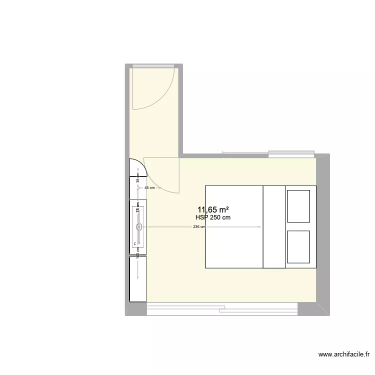Chambre parentale avec amenagement - 2. Plan de 