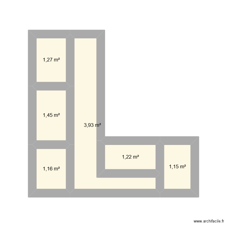 1er etage. Plan de 6 pièces et 10 m2