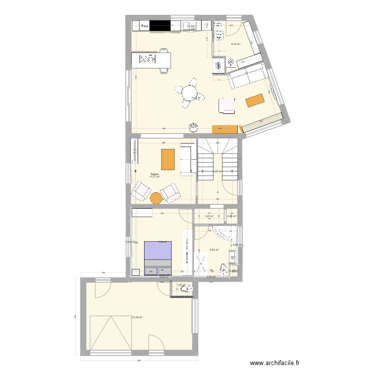 Troisgots plan Archi V3+cuisine+sb. Plan de 30 pièces et 224 m2