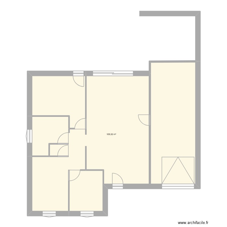 plan2. Plan de 1 pièce et 109 m2