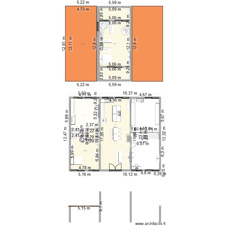 maison d habitation. Plan de 7 pièces et 261 m2