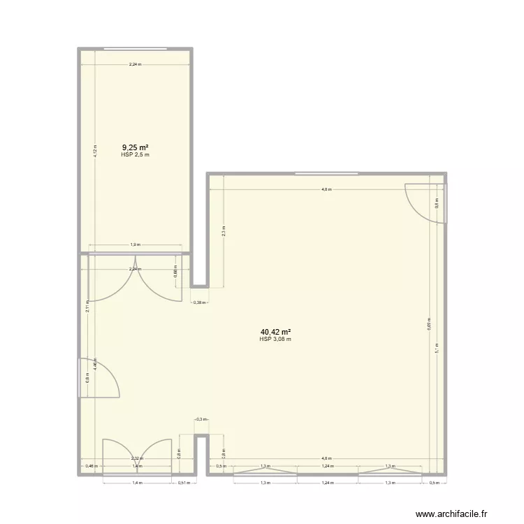 xxxx. Plan de 2  et 50 m²