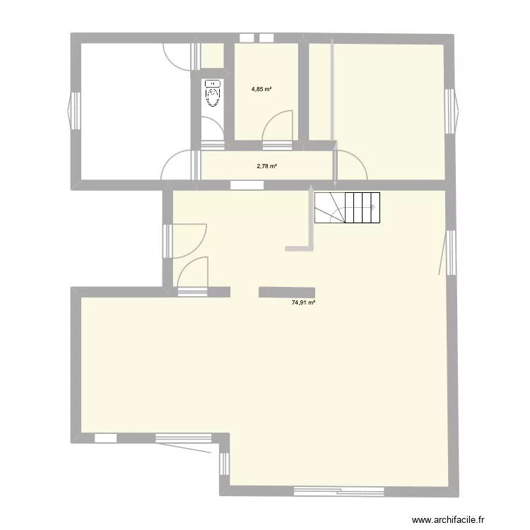 kerguelen. Plan de 3  et 83 m²
