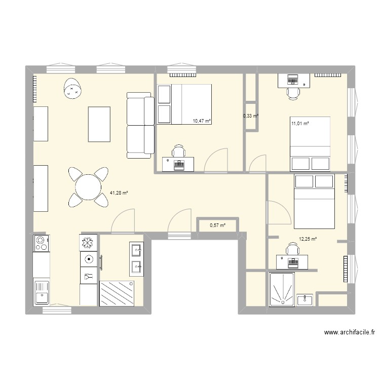 sainte cécile 2. Plan de 6 pièces et 76 m2