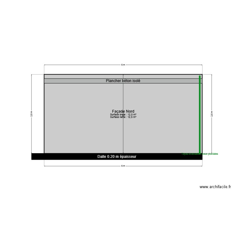 Vue de la façade Nord-Est. Plan de 0 pièce et 0 m2