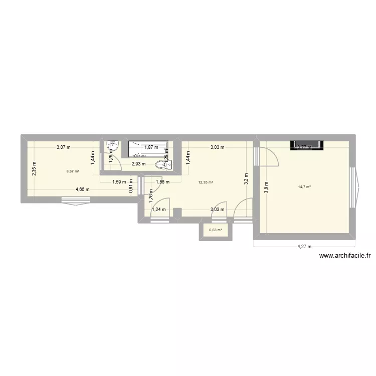 RDC BOISDENIER TOURS. Plan de 5 pièces et 40 m² RDC BOISDENIER TOURS. Plan de 5 pièces et 40 m²