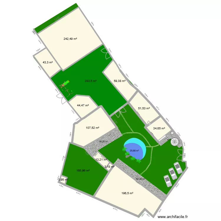 TUSSON. Plan de 13 Pièces et 1250 m²