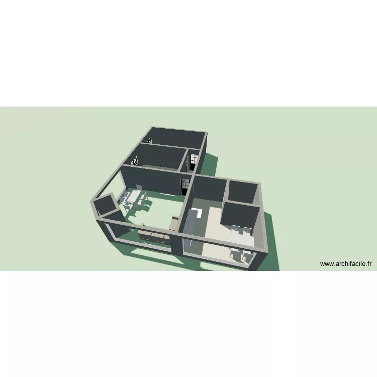 appart1_St_Leger. Plan de 6  et 62 m²