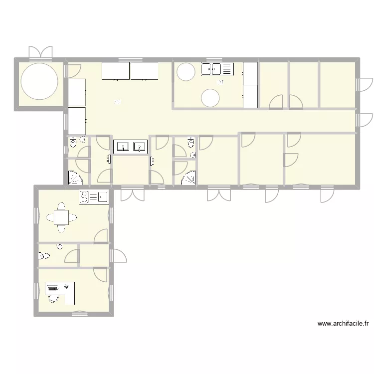 Fromagerie. Plan de 20  et 164 m²