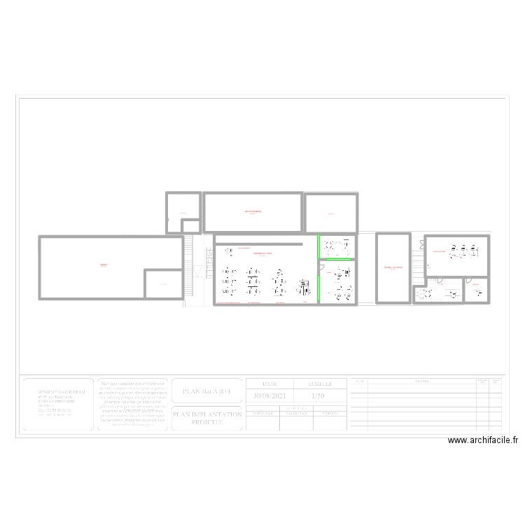 Bat A - R1 surface. Plan de 10 pièces et 783 m2