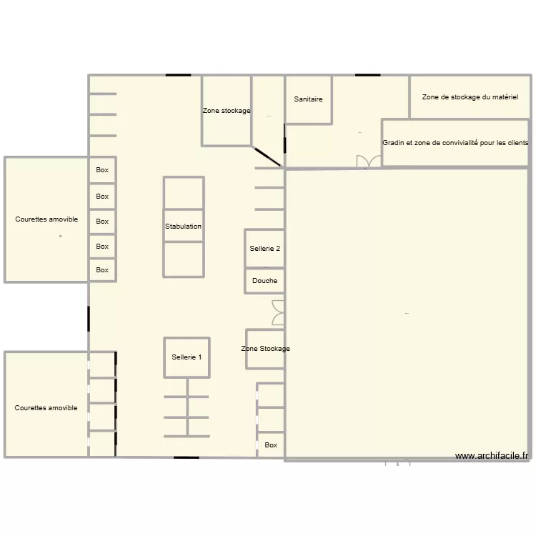 Batiment DEA. Plan de 27 pièces et 7871 m²