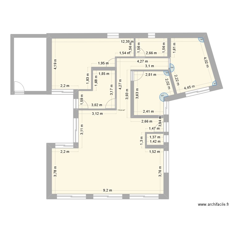 Vollèges. Plan de 1 pièce et 118 m2