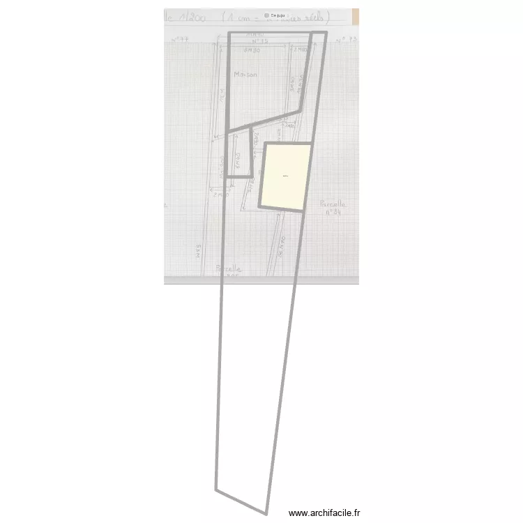 maison. Plan de 1  et 39 m²