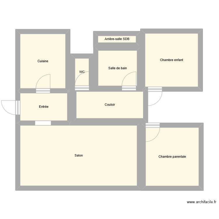 Orange. Plan de 9 pièces et 66 m2