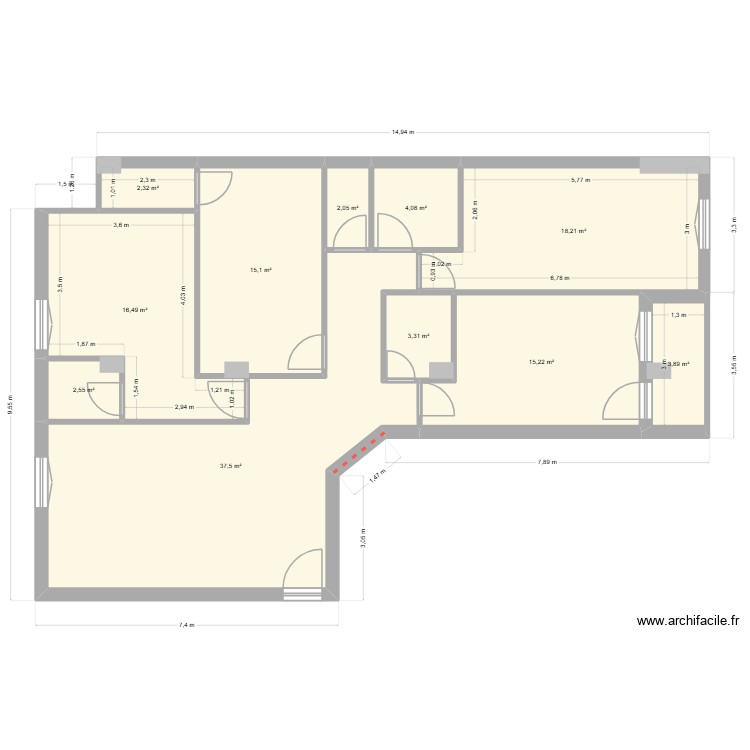 appart 2. Plan de 0 pièce et 0 m2