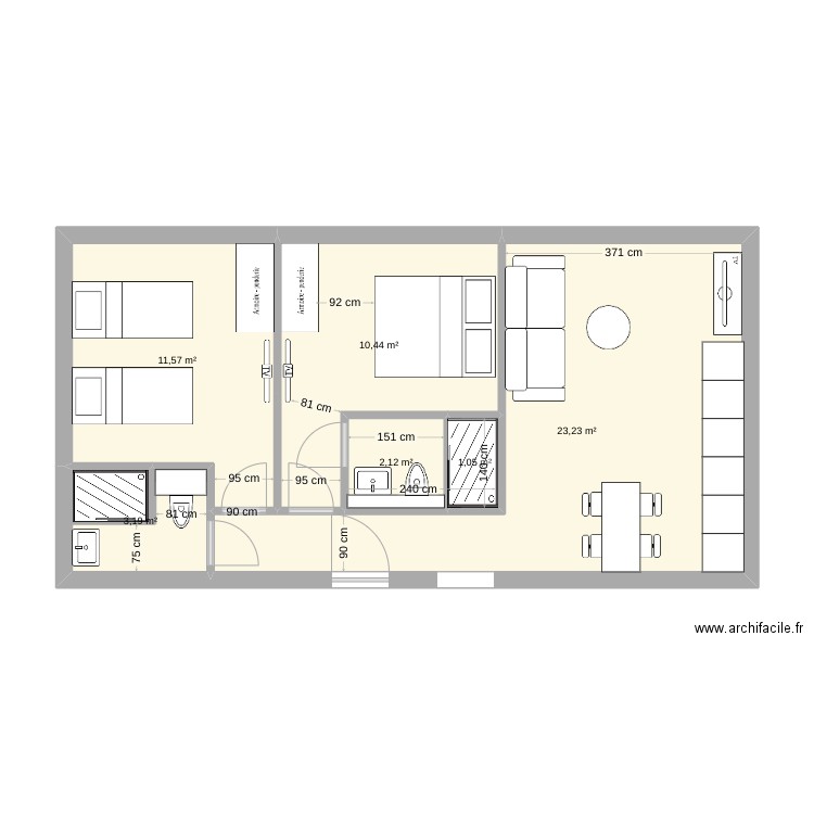 PLAN LE LOUVRE T33 V1. Plan de 0 pièce et 0 m2