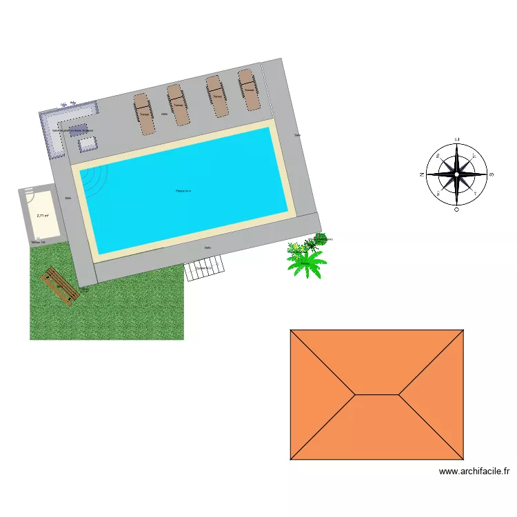 Piscine Ceyreste Fenastraz. Plan de 1 et 3 m² Piscine Ceyreste Fenastraz. Plan de 1 et 3 m²