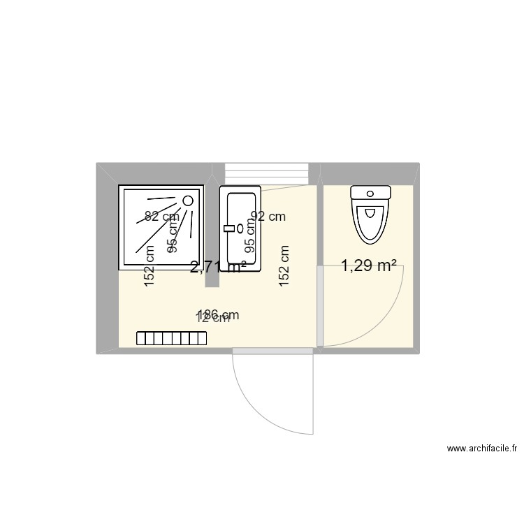 laurent guillou. Plan de 2 pièces et 4 m2