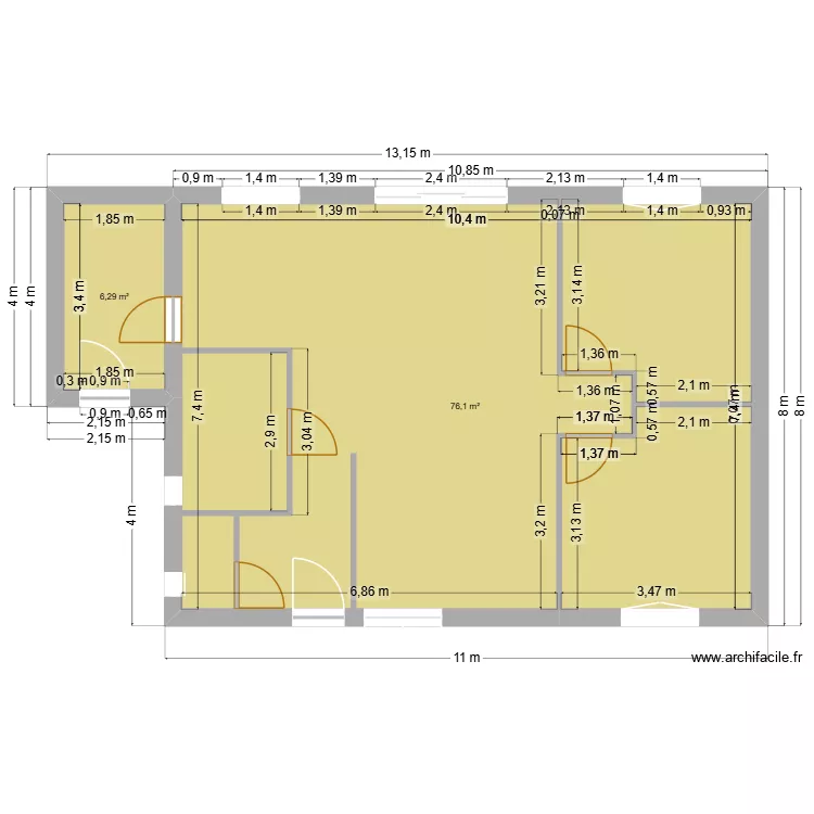 en cours 2. Plan de 2  et 82 m²