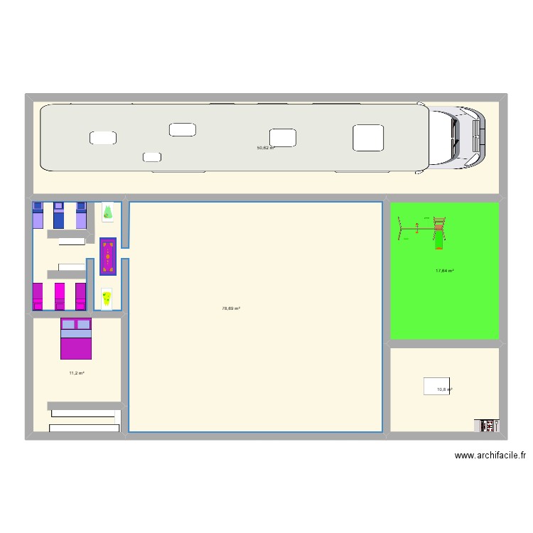 plan laetitia 1. Plan de 5 pièces et 169 m2