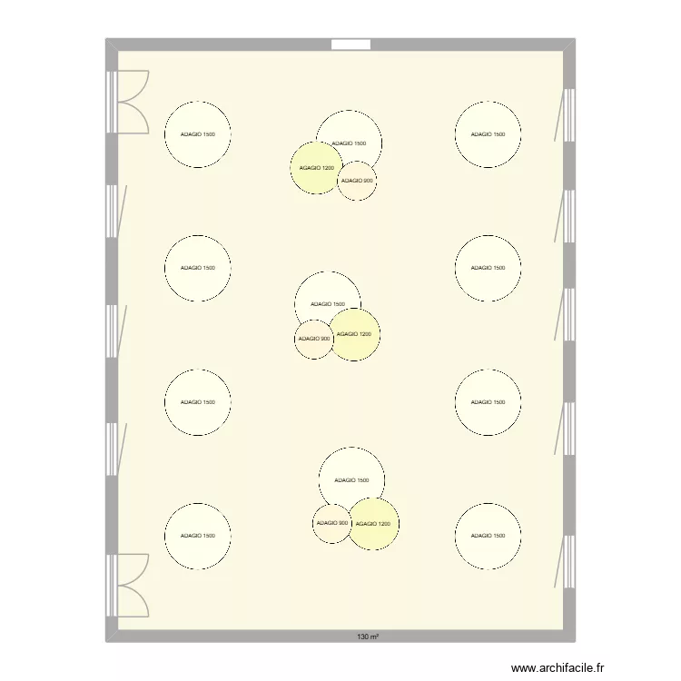 CANTINE - SIRP SANCHEVILLE. Plan de 1  et 130 m²