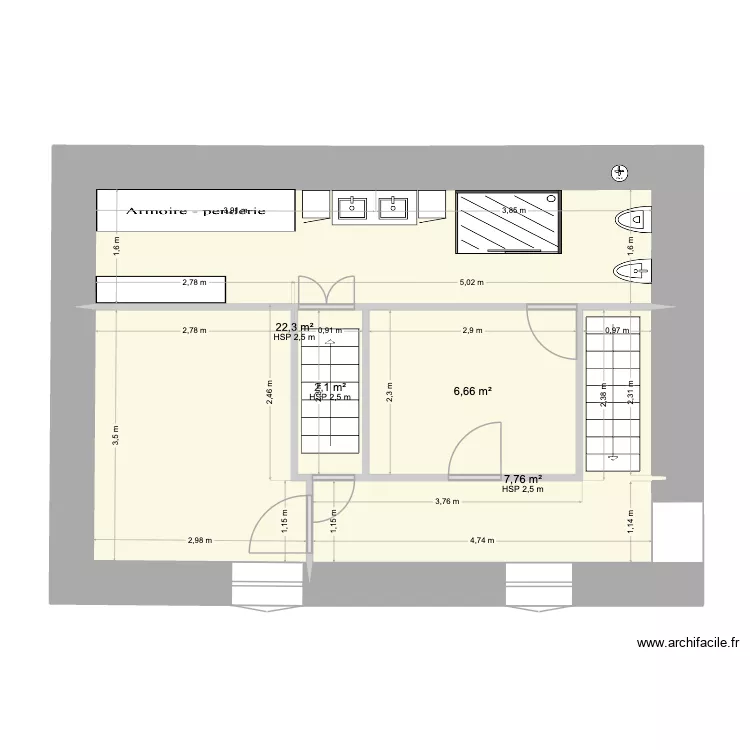 Sibinel 1er etage Teuf. Plan de 4  et 39 m²