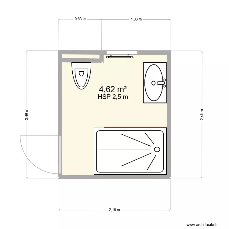 Gibbs. Plan de 1  et 5 m²
