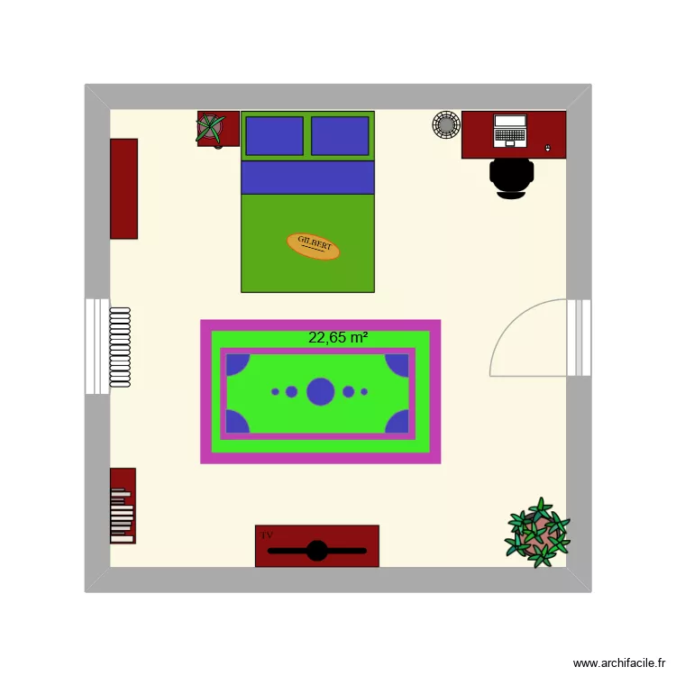 LELIO'S BEDROOM. Plan de 1 et 23 m² LELIO'S BEDROOM. Plan de 1 et 23 m²