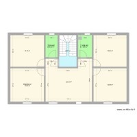 Plan 1er étage projet collocation 4ch