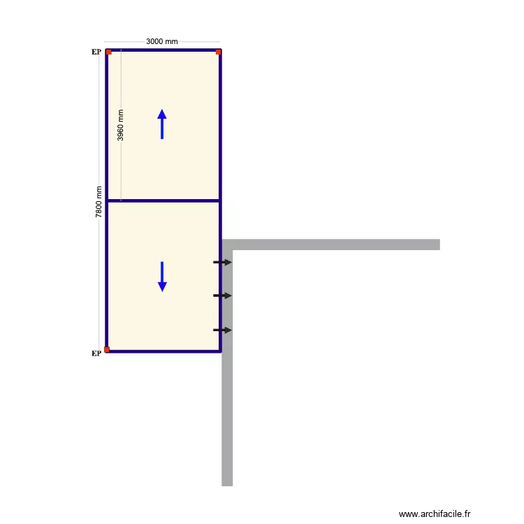 Antonio Henrique v2. Plan de 2  et 22 m²