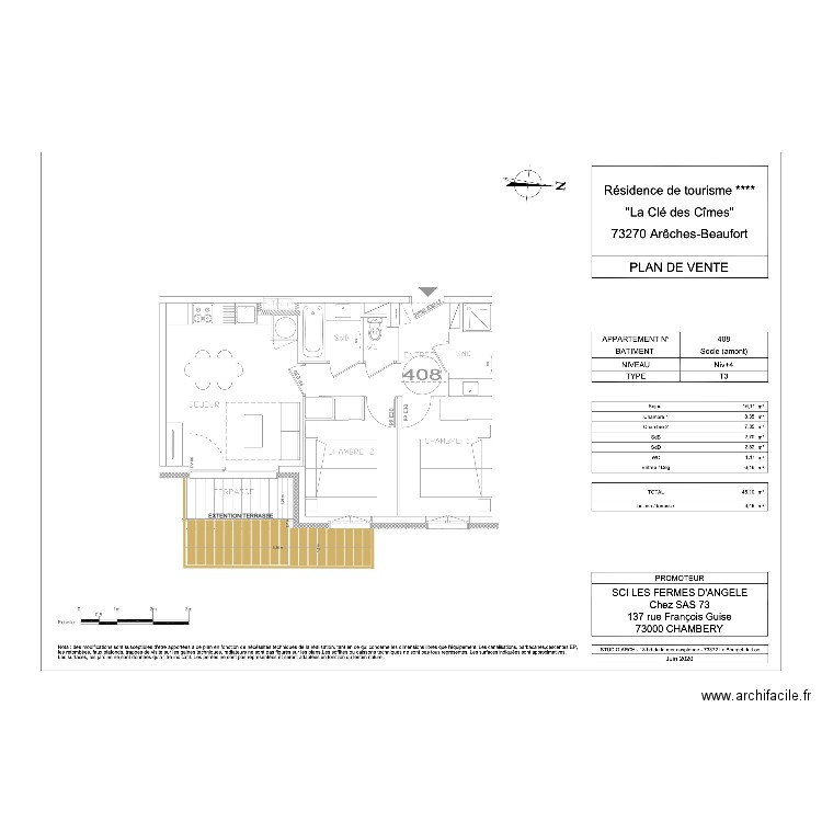 Areches. Plan de 0 pièce et 0 m2