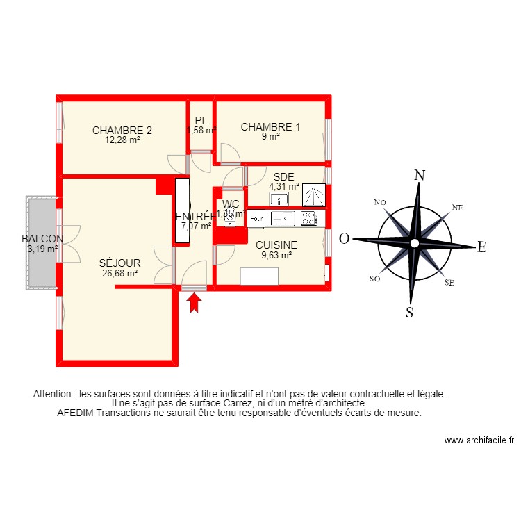 BI20363 -. Plan de 12 pièces et 80 m2