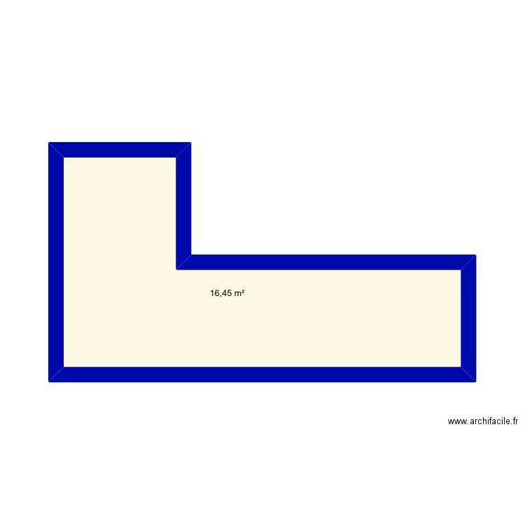 Plan 1 . Plan de 1 pièce et 16 m2