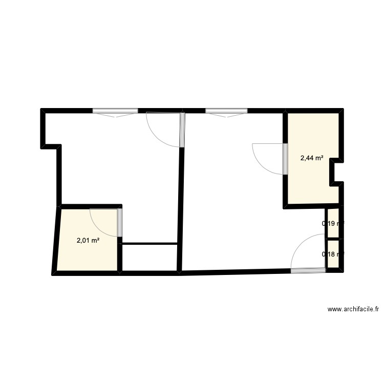 Plan Reel Saint Ouen. Plan de 4 pièces et 5 m2