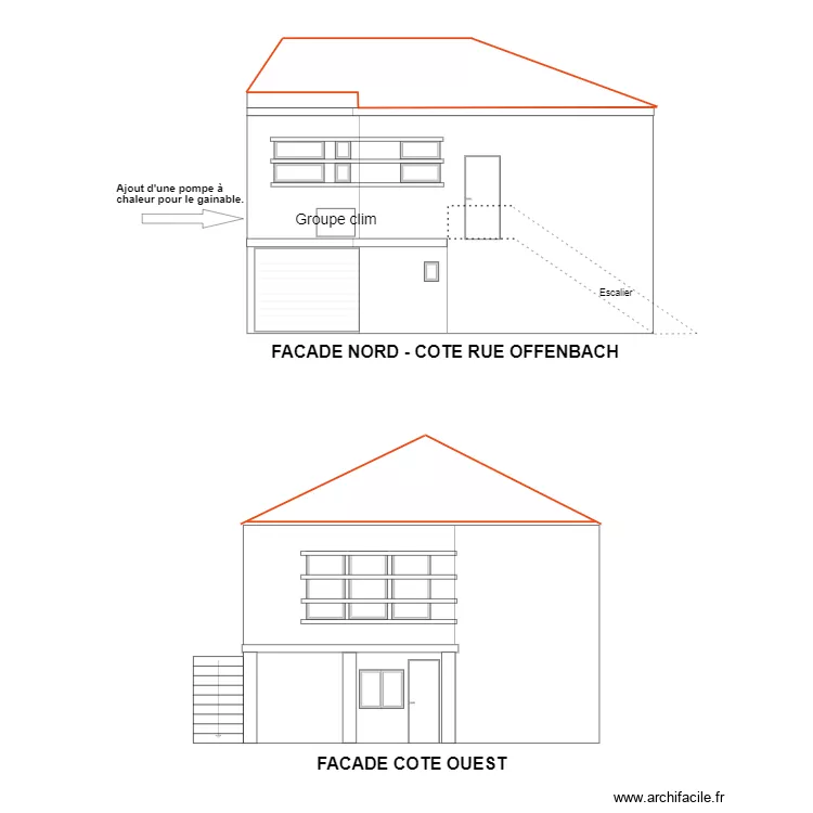 Facade Paul. Plan de 