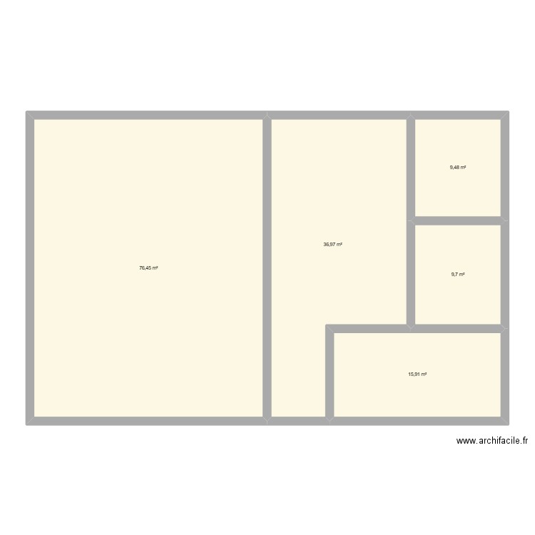 rearangement maison mamie. Plan de 5 pièces et 149 m2