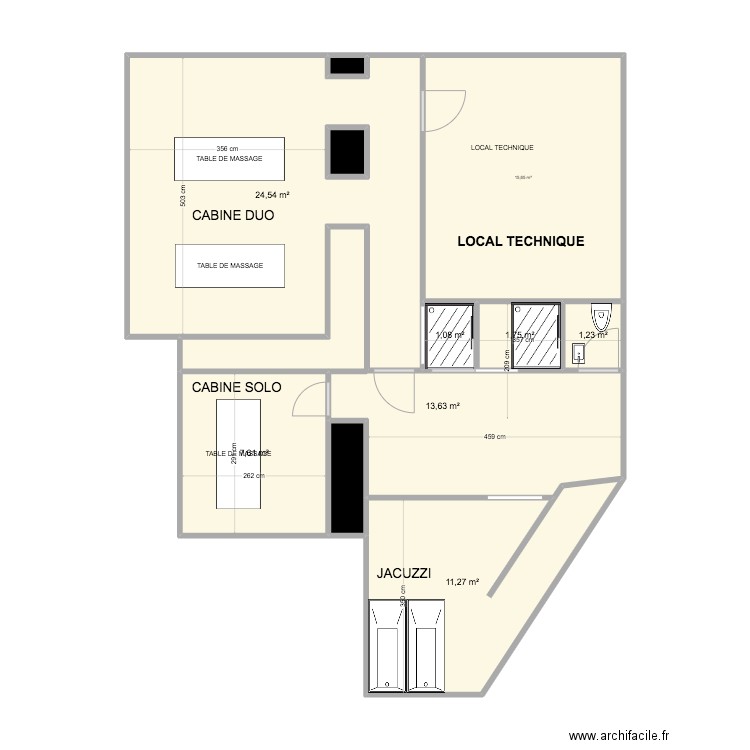 SOUS SOL OPERA MODIFIE. Plan de 11 pièces et 79 m2